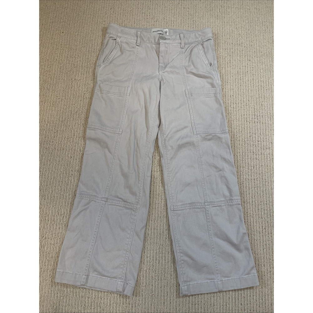 Abercrombie & Fitch Girls 11/12 Short Gray Cargo Straight Leg Soft Stretch
